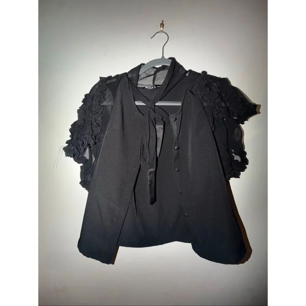 People’s market size S black womens blouse